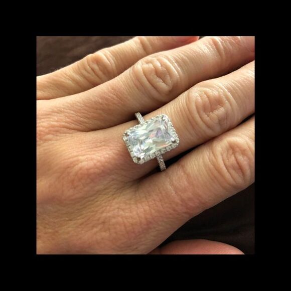 Sterling Silver Simulated Diamond White Sapphire Ring - Picture 2 of 6